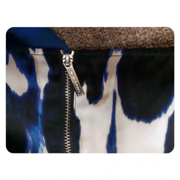 Michael Kors Silky Lined Blue White Watercolor Hi Lo Shirt Dress  4 - Picture 10 of 10